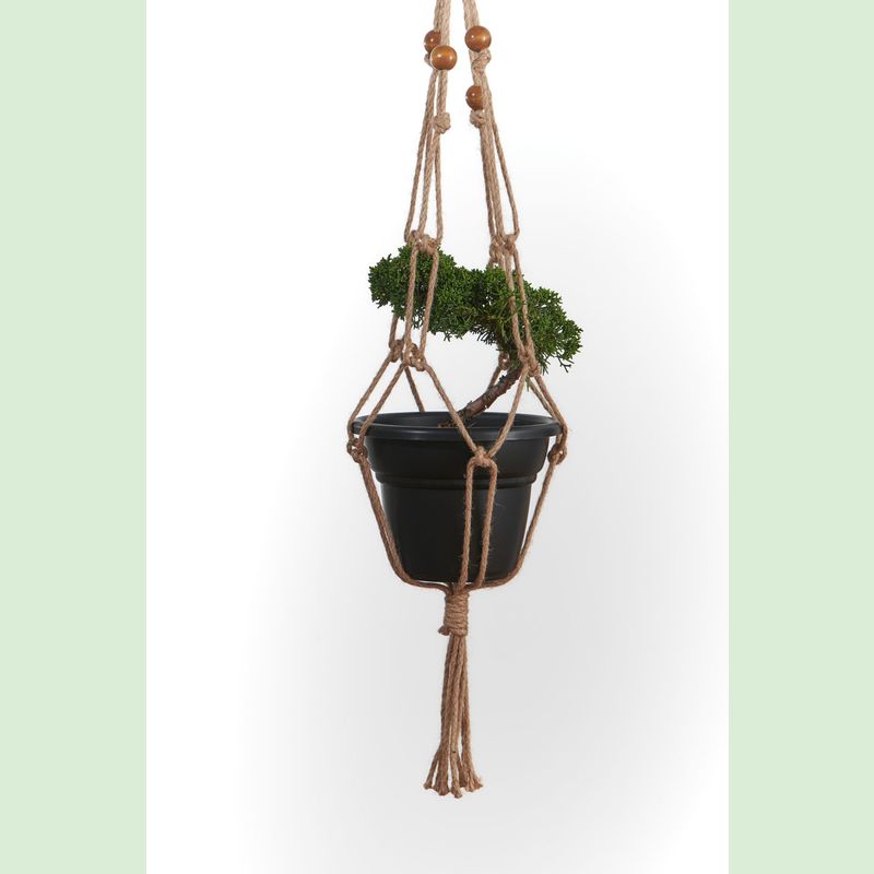 Primitive Jute Macrame Plant Hanger 36"